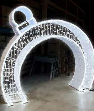 6.5' White Tilted Ornament Holiday Lighting Display
