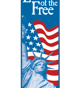 PATRIOTIC LAND OF THE FREE STREET BANNER