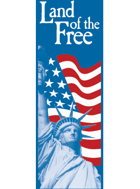 PATRIOTIC LAND OF THE FREE STREET BANNER