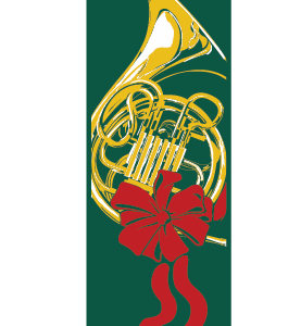 French Horn With Bow Street Banner 02307