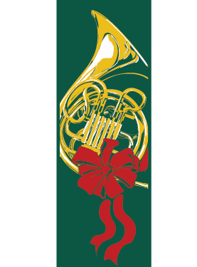 French Horn With Bow Street Banner 02307