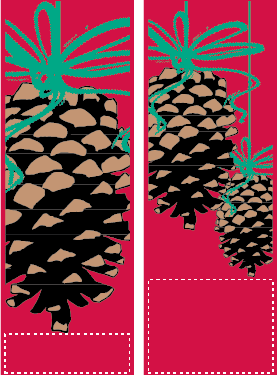 Trio Of Pine Ornaments Street Banner Set 05315