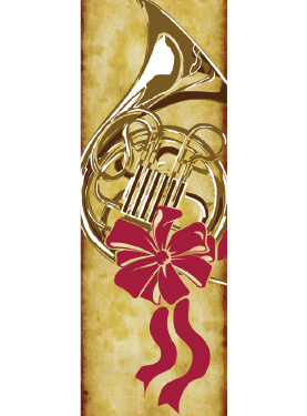 Gold Antique Horn Street Banner 07932
