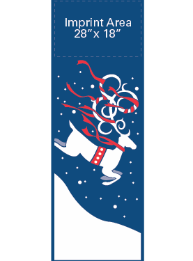 Ribbon Reindeer On Snow Street Banner 08216