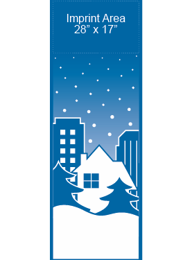 Snowy City On A Hill Street Banner 09120