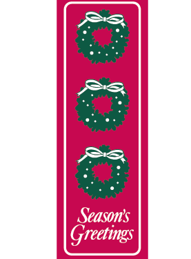 Classic Holiday Wreath Trio Street Banner 09225