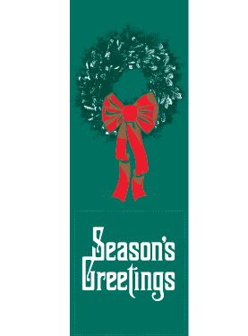 Festive & Fancy Green Wreath Street Banner 09326