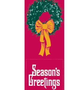 Festive & Fancy Red Wreath Street Banner 09327