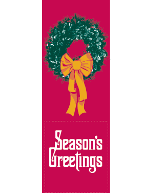 Festive & Fancy Red Wreath Street Banner 09327