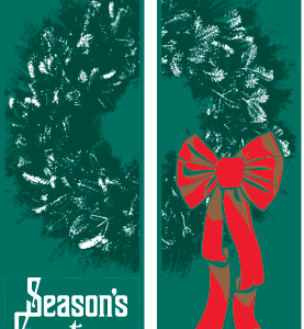 Festive & Fancy Wreath Green Street Banner Set 09328