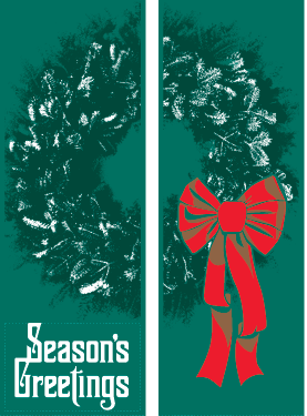 Festive & Fancy Wreath Green Street Banner Set 09328