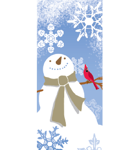 Country Snowman With Bird Street Banner 09936