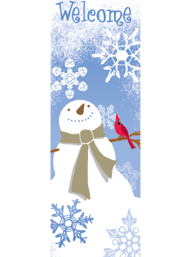 Country Snowman With Bird Street Banner 09936