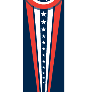 Red White And Blue Patriot Cone Street Banner 10214
