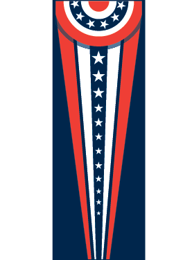 Red White And Blue Patriot Cone Street Banner 10214