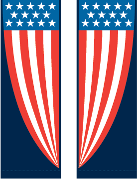 Red White And Blue Patriotic Goblet Drapes Street Banner Set 10310