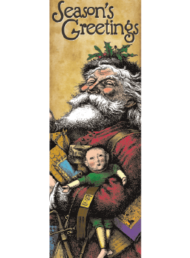Antique Santa With Toys Street Banner 10937