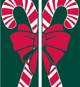 Candy Canes With Bow Street Banner 11222