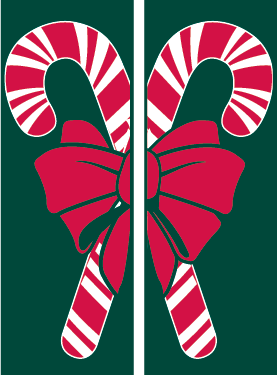 Candy Canes With Bow Street Banner 11222