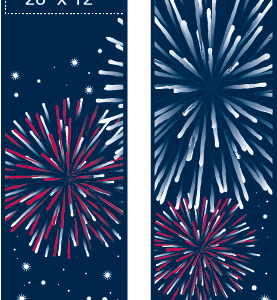 July Fireworks Street Banner Set 12205