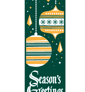 Gold Retro Ornaments Street Banner 12220