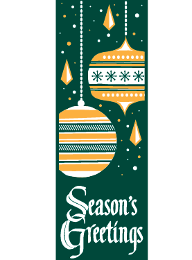 Gold Retro Ornaments Street Banner 12220