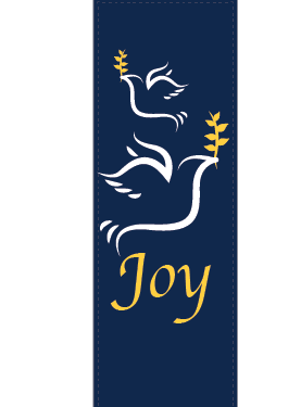 White Joy Doves Street Banner 13221