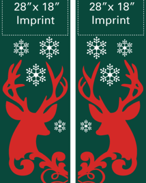Red Rustic Reindeers Street Banner Set 14220