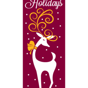 Happy Holiday Reindeer Burgundy Street Banner 15216B