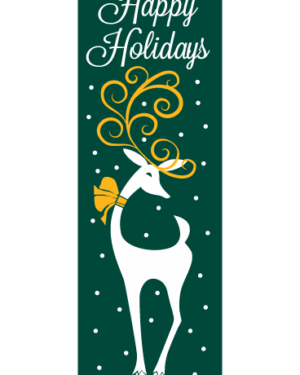 Happy Holiday Reindeer Green Street Banner 15216