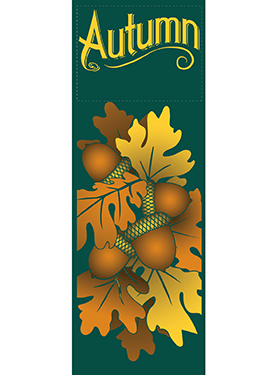 Autumn Acorns On Leaves Street Banner 16216
