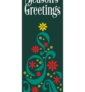 Seasons Greetings Filigree Tree Street Banner 20816