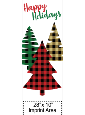 Holiday Plaid Trees Street Banner 20924