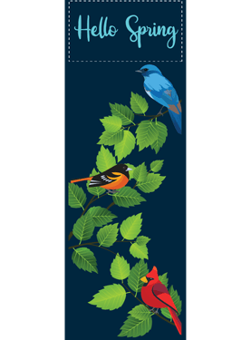 Spring Bird Trio Street Banner