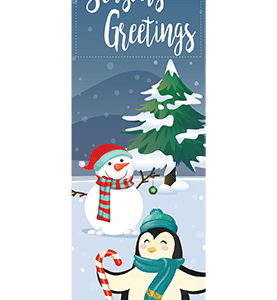 Snowman And Penguin Cuties Street Banner 21923