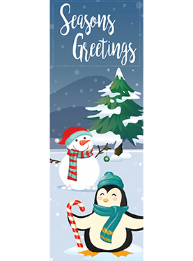 Snowman And Penguin Cuties Street Banner 21923