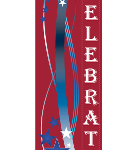 Red Patriotic Ribbon Street Banner