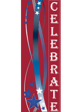 Red Patriotic Ribbon Street Banner