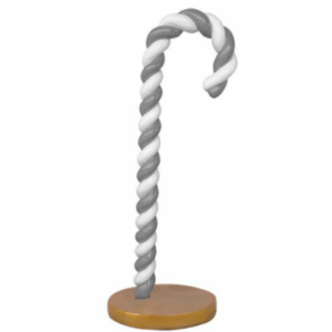 6' Silver and White Candy Cane Fiberglass Holiday Display