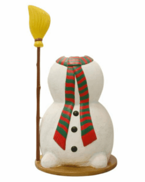 6' Snowman with Broom Photo Op Fiberglass Holiday Display