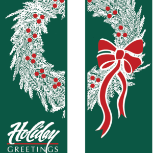 Double Holiday Wreath Greeting Street Banner Set 93673
