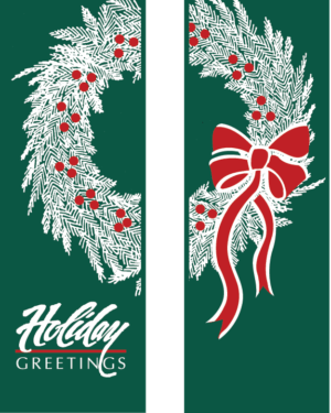 Double Holiday Wreath Greeting Street Banner Set 93673