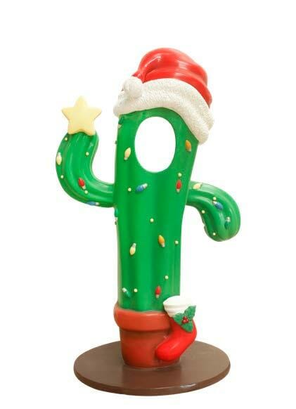 6' Christmas Cactus Photo Op Fiberglass Display