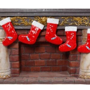 3.5' Fireplace with Socks Fiberglass Display