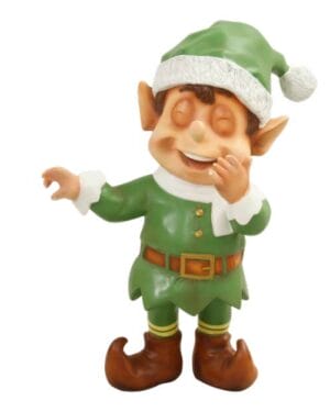3' Green Laughing Santa Elf Fiberglass Display
