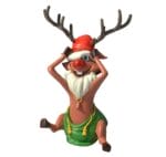 4.5' Santa Reindeer Fiberglass Display