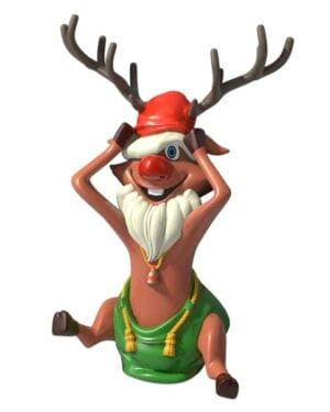 4.5' Santa Reindeer Fiberglass Display