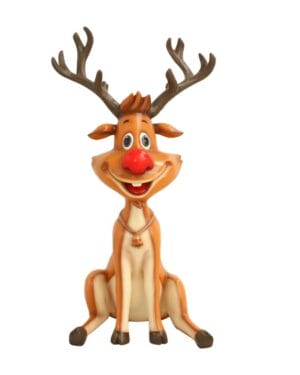 4.5' Sitting Reindeer Fiberglass Display