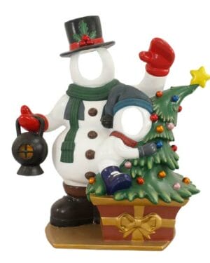 6.5' Snowman with Kid Photo Op Fiberglass Display