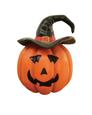 4' Pumpkin With Hat Halloween Fiberglass Display